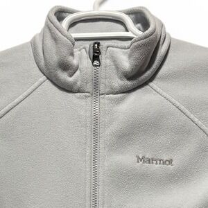 Marmot Womens XL Full Zip Fleece Jacket Light Gray Heather CC-558 Soft Layer